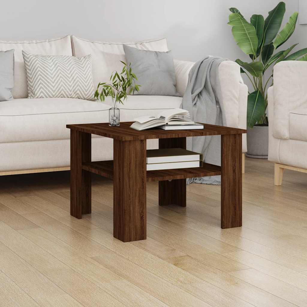 Coffee Table Brown Oak 60x60x42 cm Engineered Wood