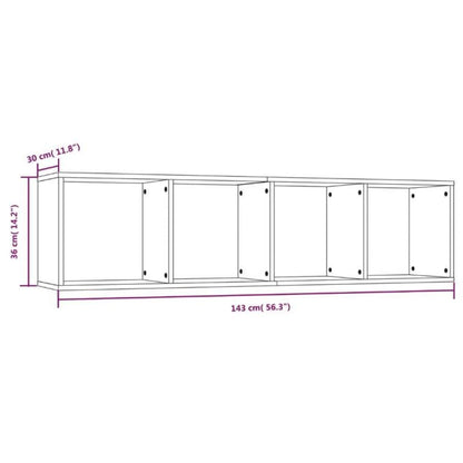 Book Cabinet/TV Cabinet Brown Oak 143x30x36cm Engineered Wood