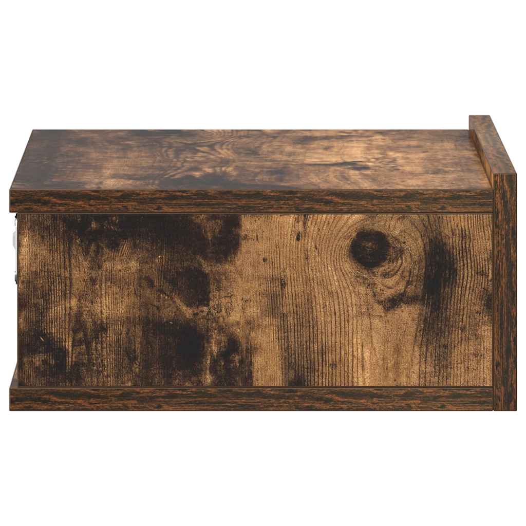 Floating Nightstand Smoked Oak 40x30x15 cm Engineered Wood