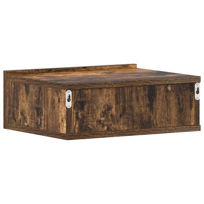 Floating Nightstand Smoked Oak 40x30x15 cm Engineered Wood