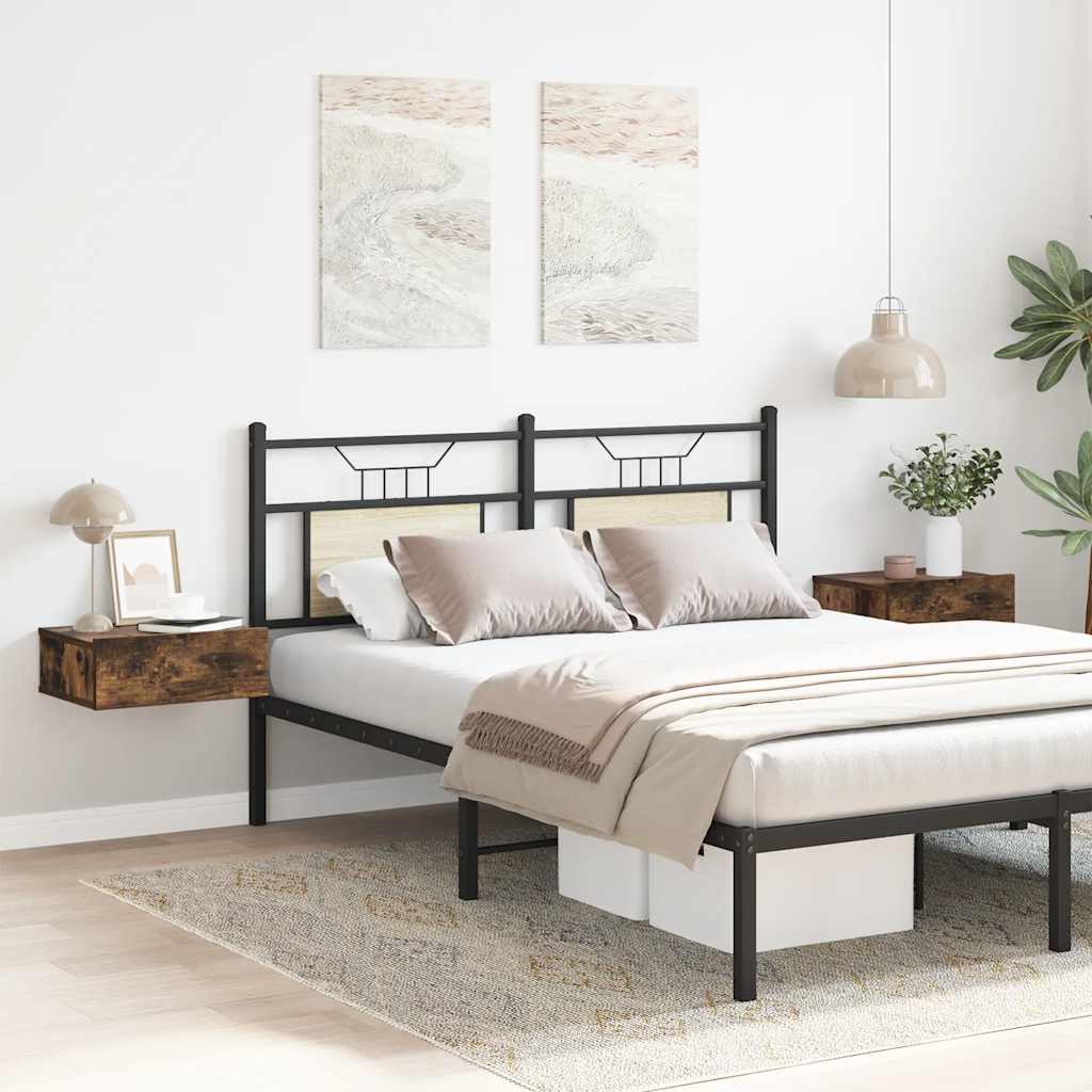 Floating Nightstands 2 pcs Smoked Oak 40x30x15cm Engineered Wood