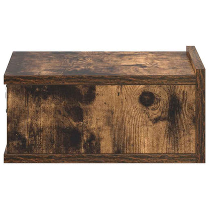 Floating Nightstands 2 pcs Smoked Oak 40x30x15cm Engineered Wood