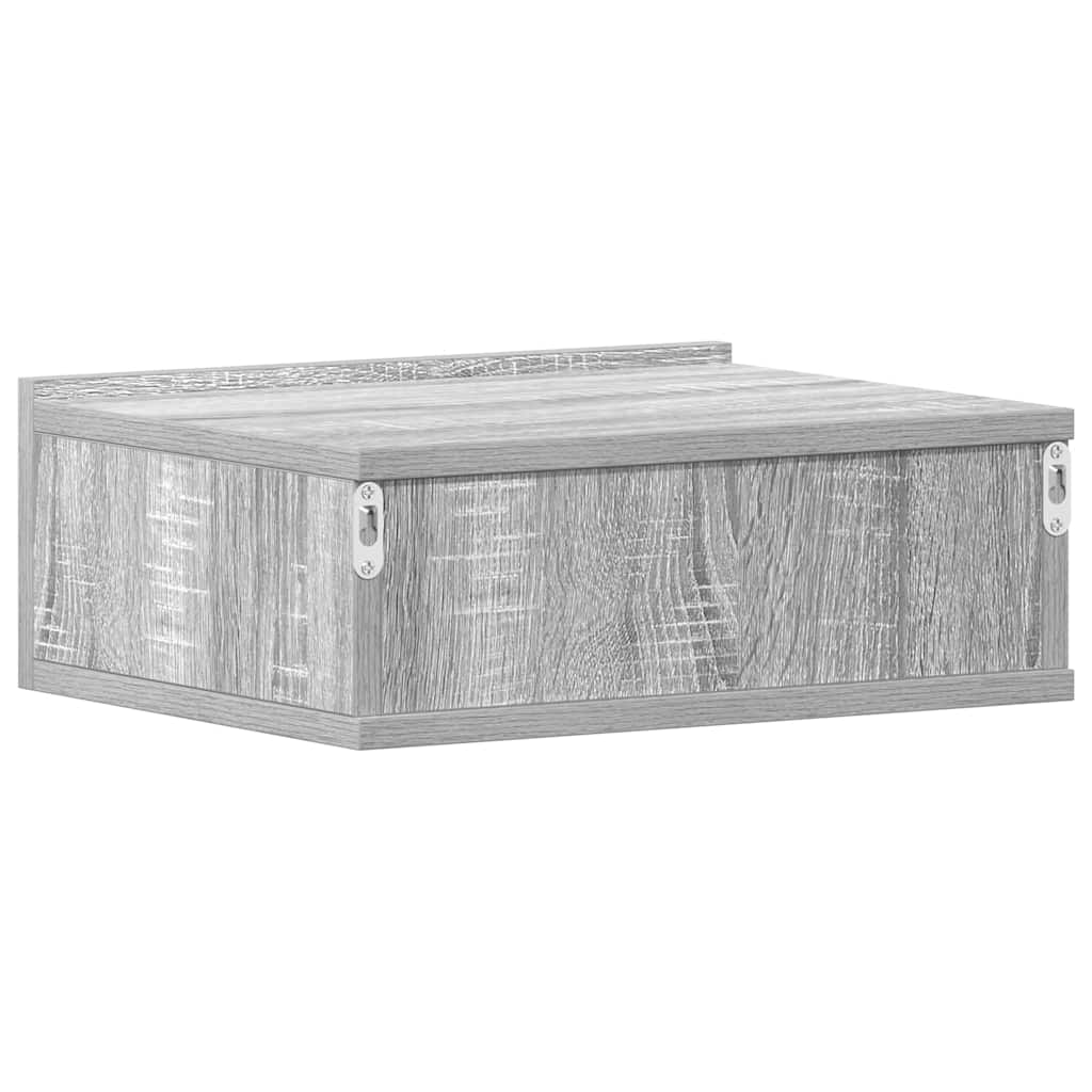 815285 vidaXL Floating Nightstands 2pcs Grey Sonoma 40x30x15cm Engineered Wood