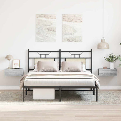 815285 vidaXL Floating Nightstands 2pcs Grey Sonoma 40x30x15cm Engineered Wood