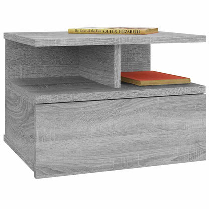 Floating Nightstand 2 pcs Grey Sonoma 40x31x27 cm