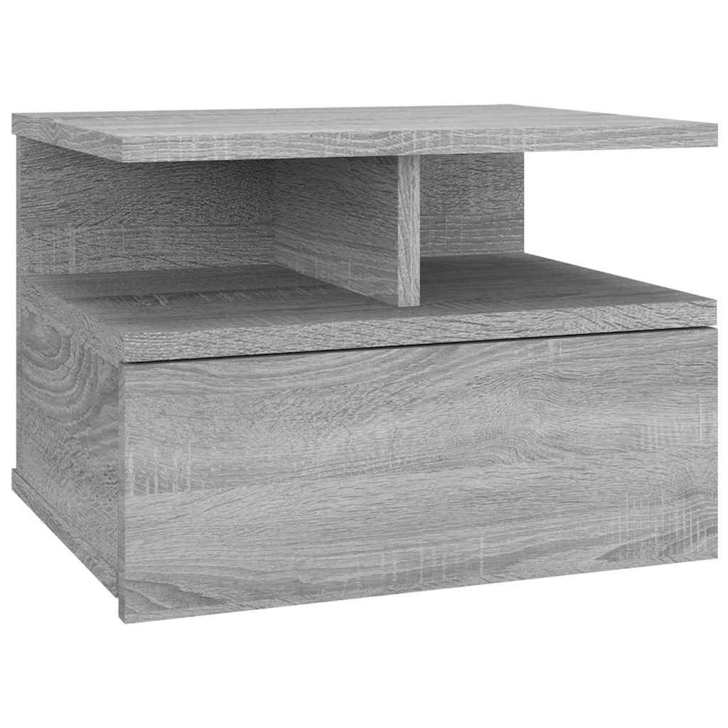 Floating Nightstand 2 pcs Grey Sonoma 40x31x27 cm