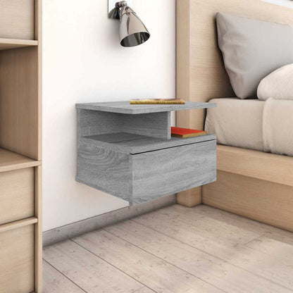 Floating Nightstand 2 pcs Grey Sonoma 40x31x27 cm