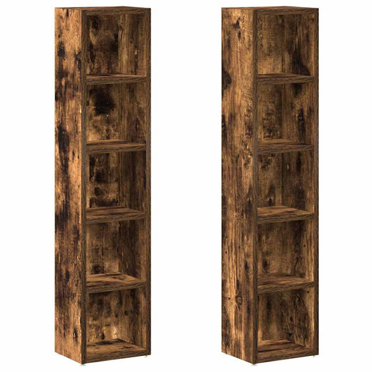 CD Cabinets 2 pcs Smoked Oak 21x16x93,5 cm Engineered Wood