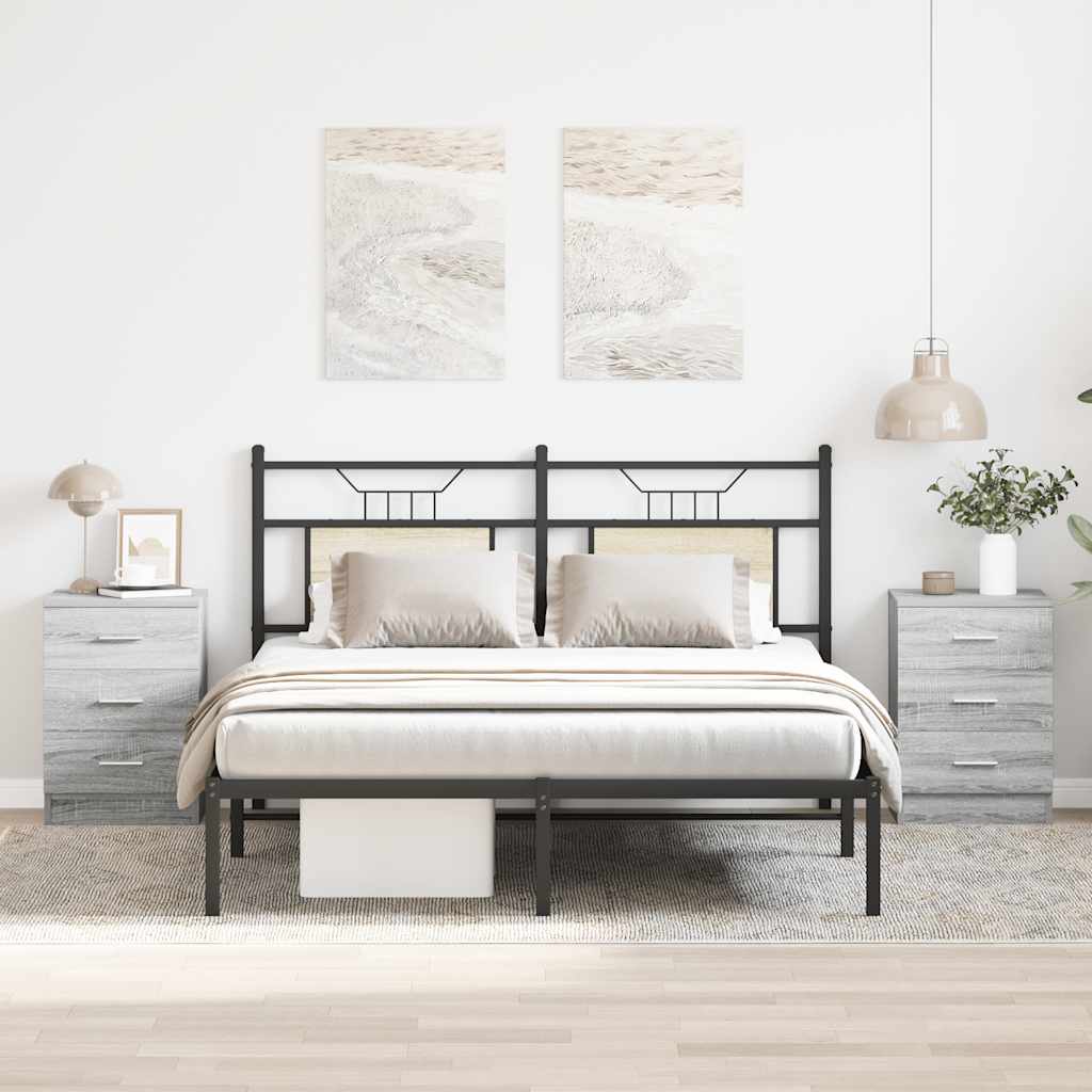 Bedside Cabinets 2 pcs Grey Sonoma 38x35x56 cm Engineered Wood