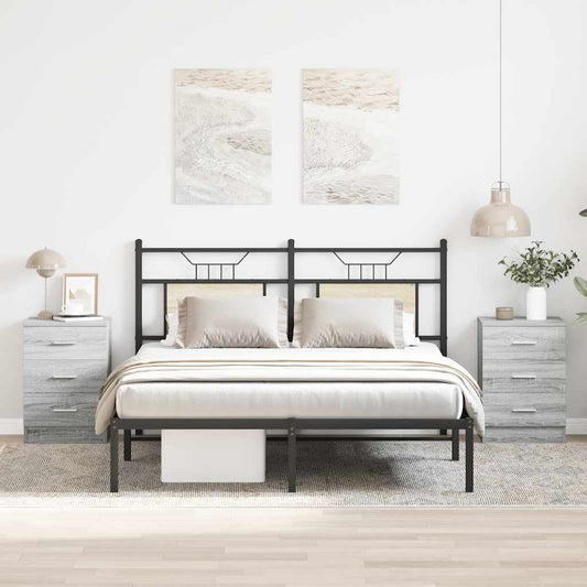 Bedside Cabinets 2 pcs Grey Sonoma 38x35x56 cm Engineered Wood