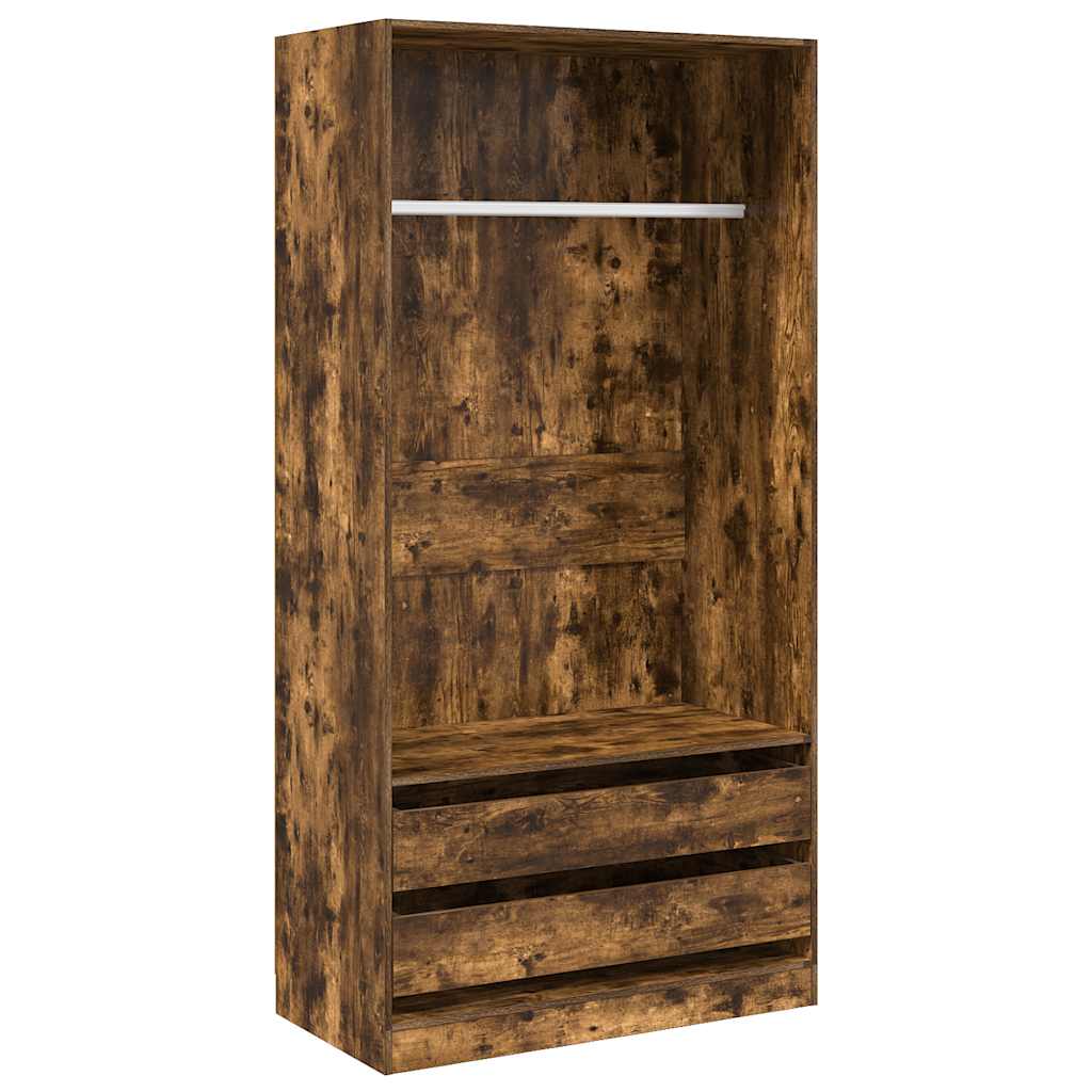 Wardrobe Smoked Oak 100x50x200 cm Engineered Wood