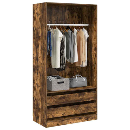 815345 vidaXL Wardrobe Smoked Oak 100x50x200 cm Engineered Wood