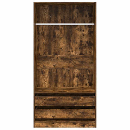 Wardrobe Smoked Oak 100x50x200 cm Engineered Wood