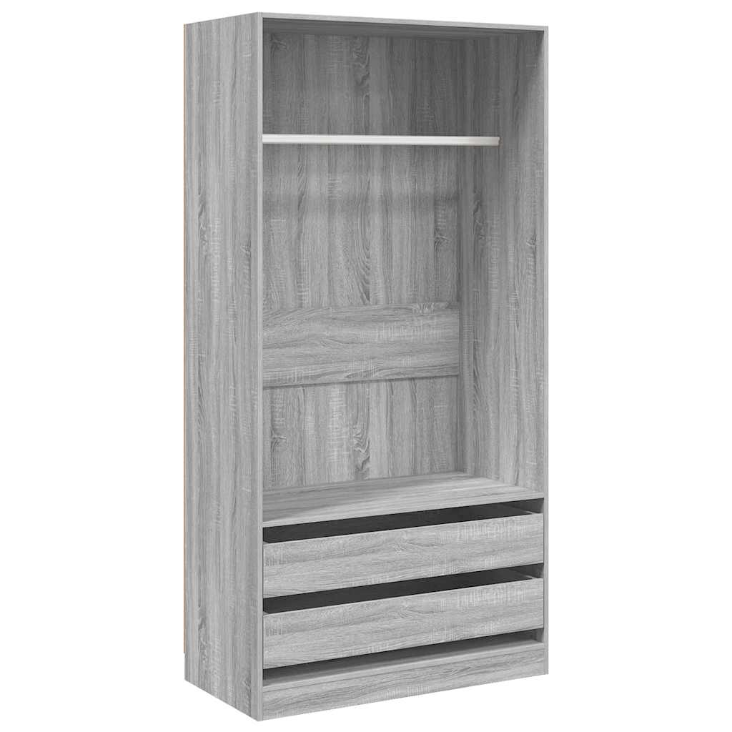 Wardrobe Grey Sonoma 100x50x200 cm Engineered Wood