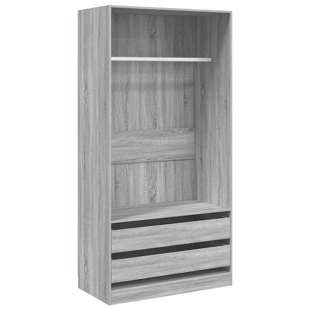 815346 vidaXL Wardrobe Grey Sonoma 100x50x200 cm Engineered Wood