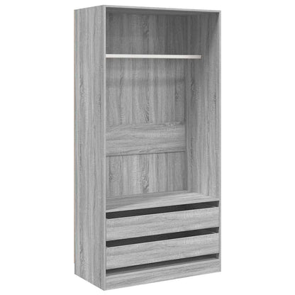 815346 vidaXL Wardrobe Grey Sonoma 100x50x200 cm Engineered Wood