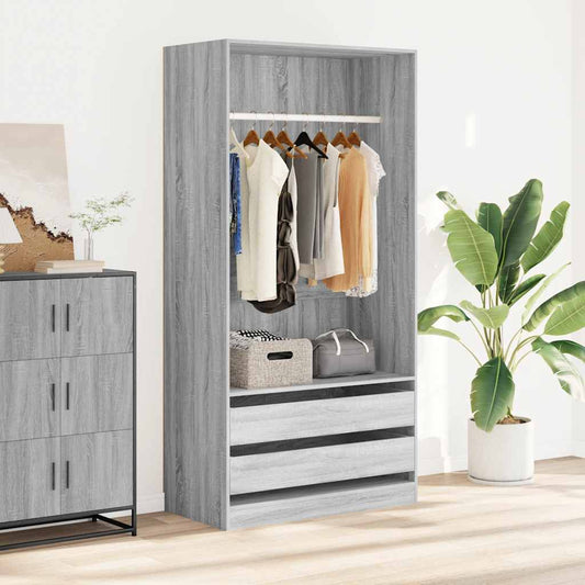 Wardrobe Grey Sonoma 100x50x200 cm Engineered Wood