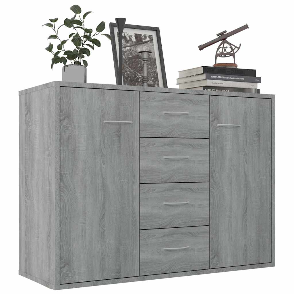 815370 vidaXL Sideboard Grey Sonoma 88x30x65 cm Engineered Wood