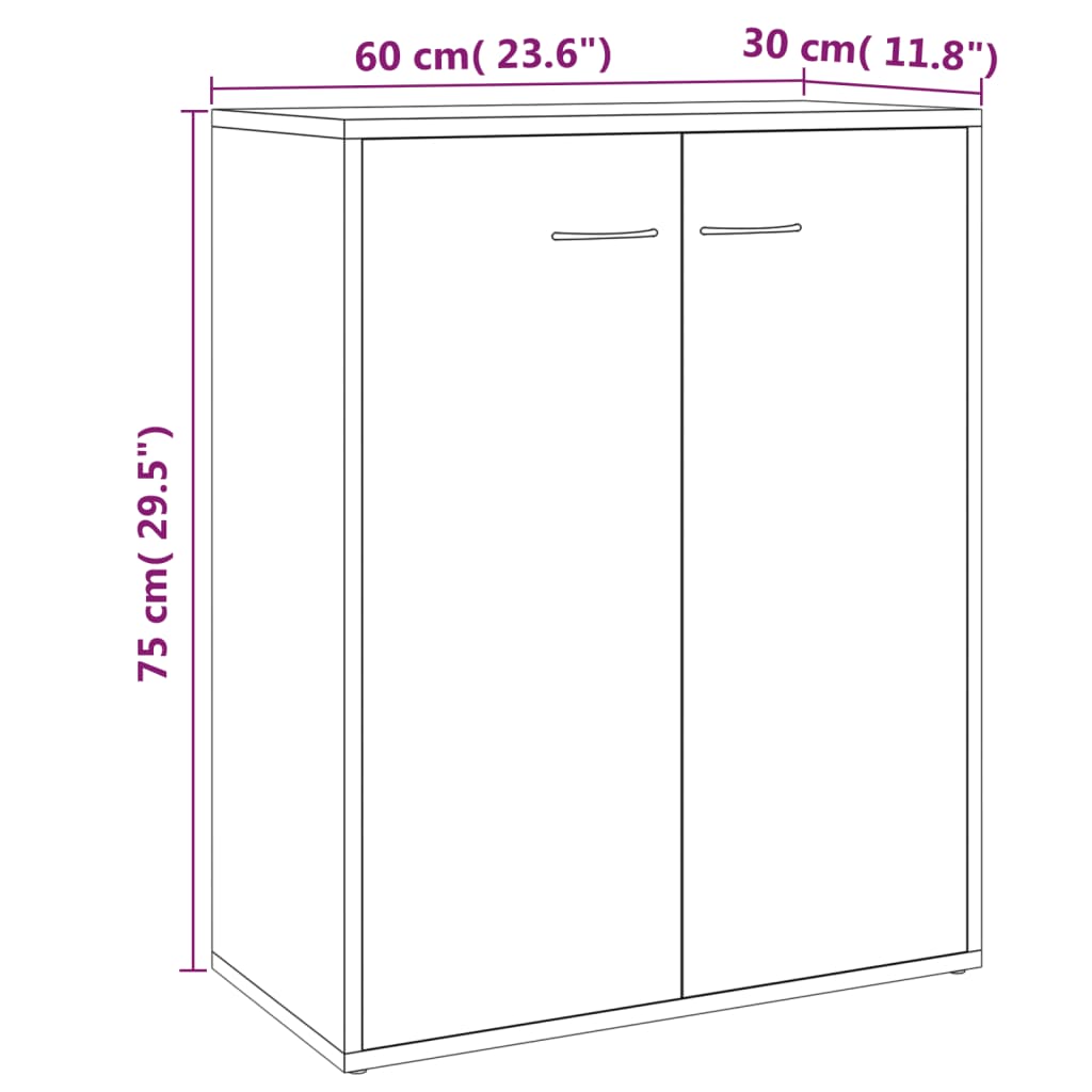 Sideboard Grey Sonoma 60x30x75 cm Engineered Wood