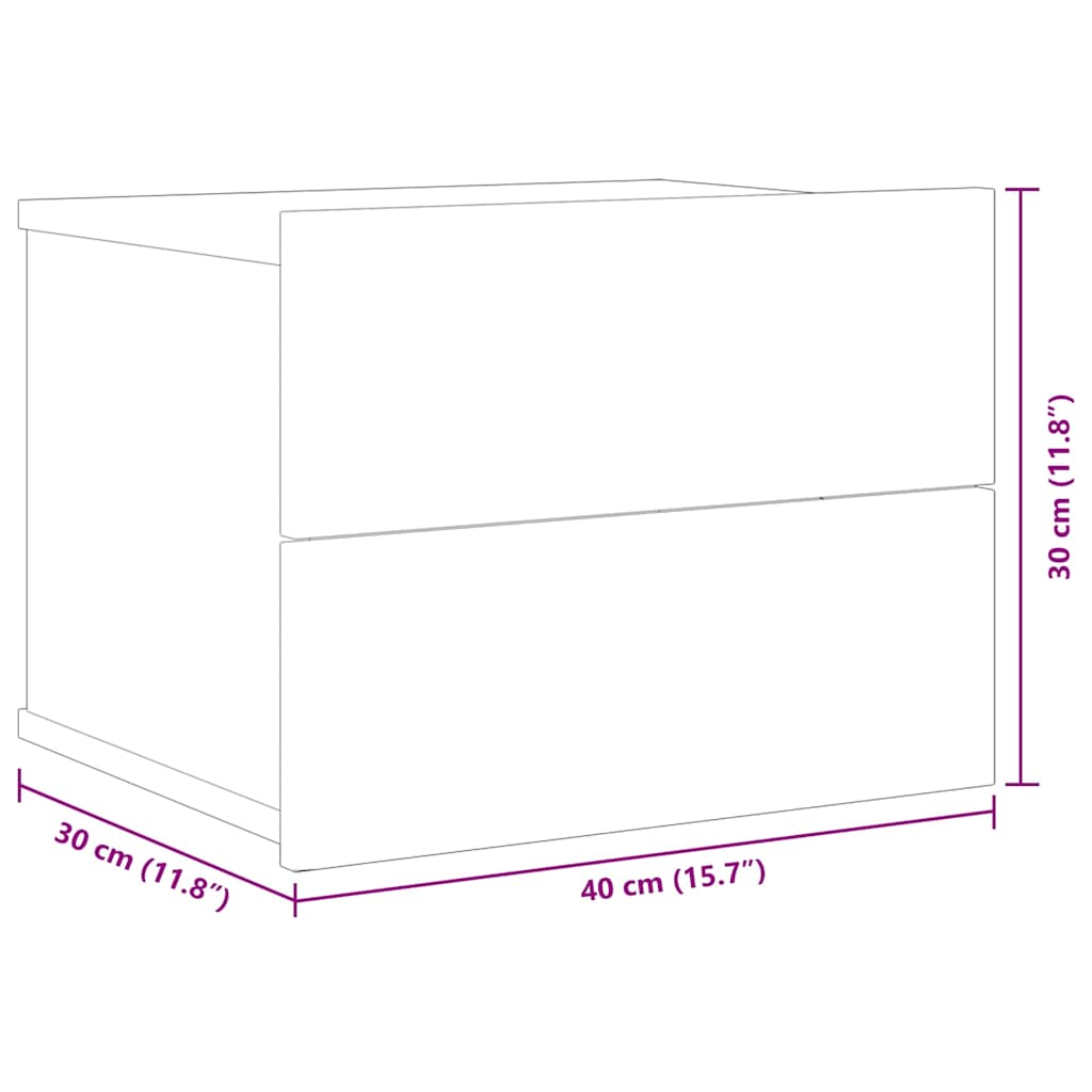 Bedside Cabinets 2 pcs Grey Sonoma 40x30x30 cm Engineered Wood