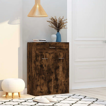 Shoe Cabinet | Smoked Oak | Engineered Wood | Compact | Storage