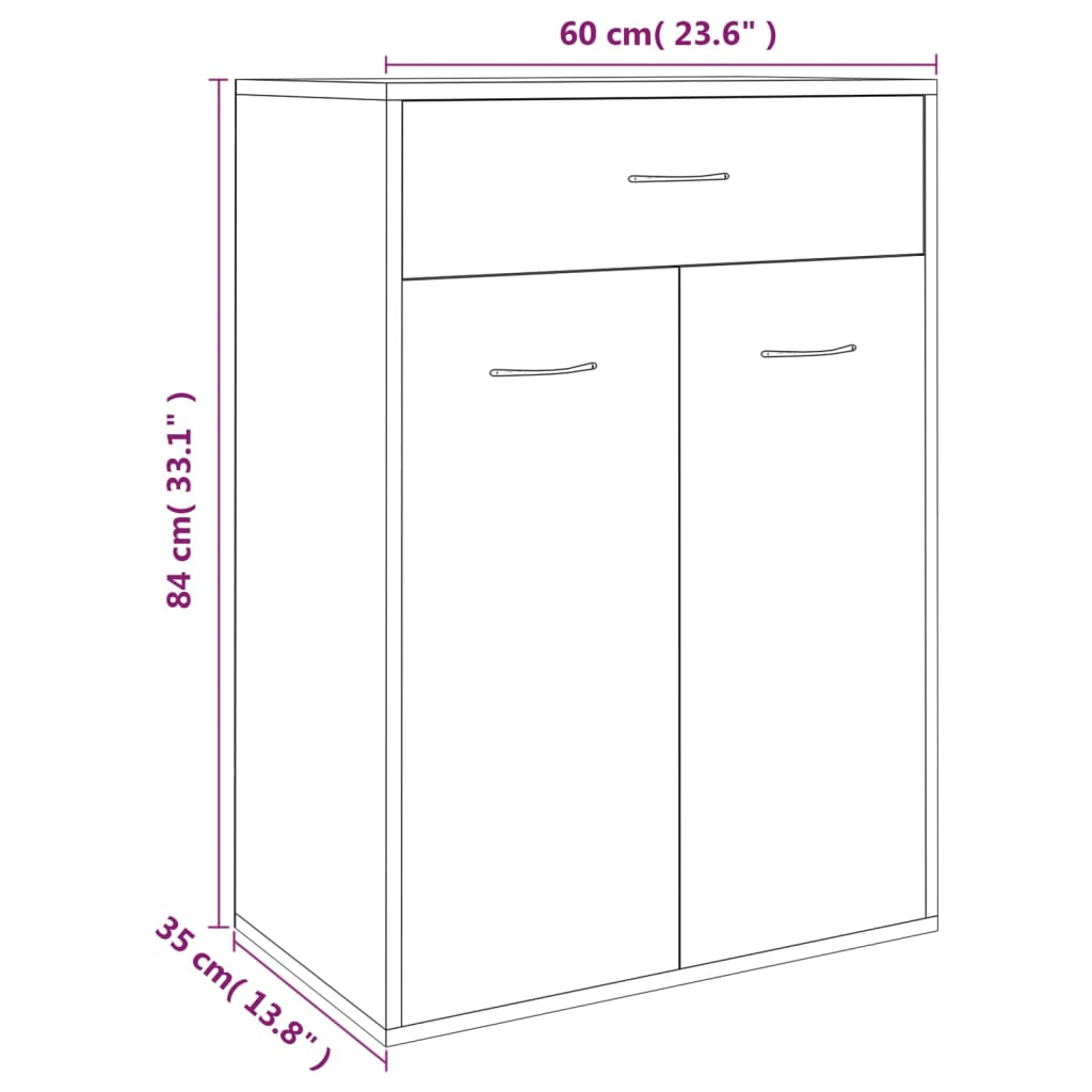 Shoe Cabinet | Grey Sonoma | Engineered Wood | Medium | Shoe Cabinet