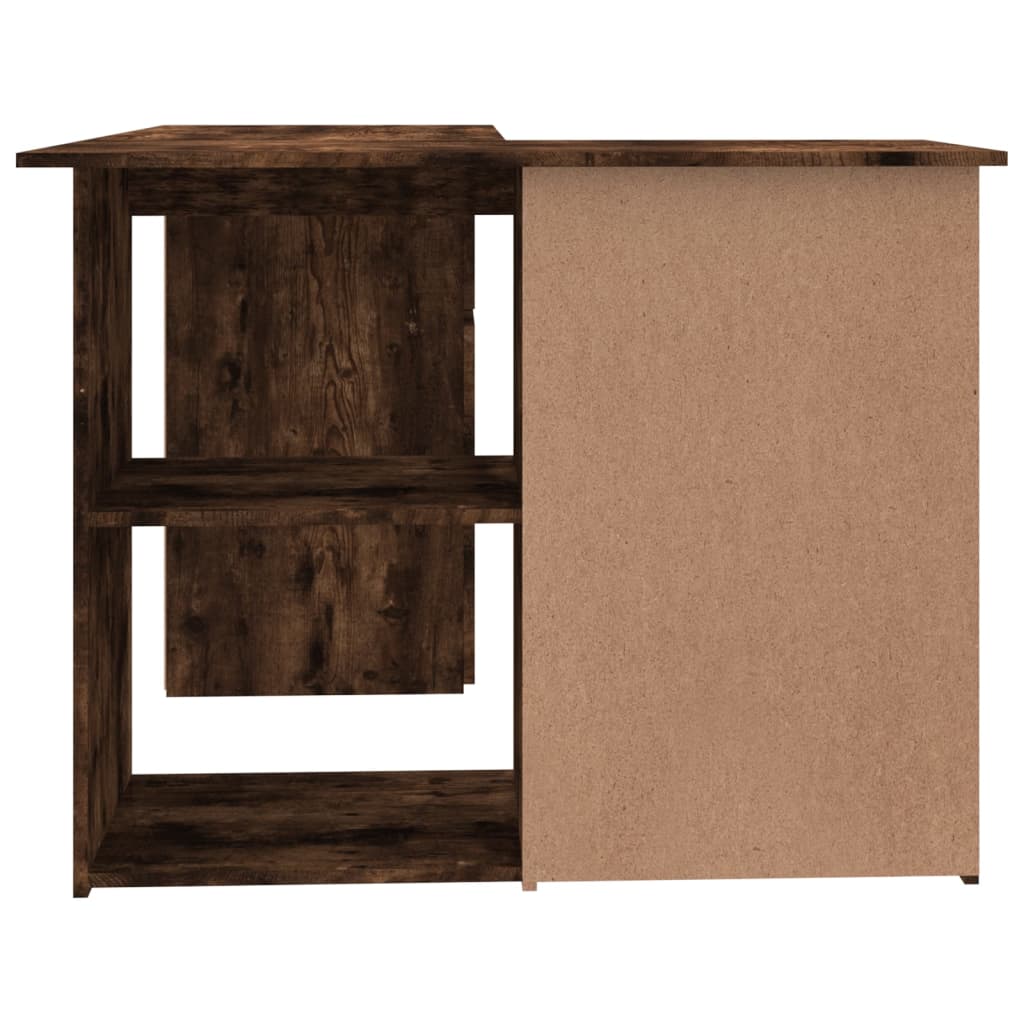 Corner Desk Smoked Oak 145x100x76 cm Engineered Wood