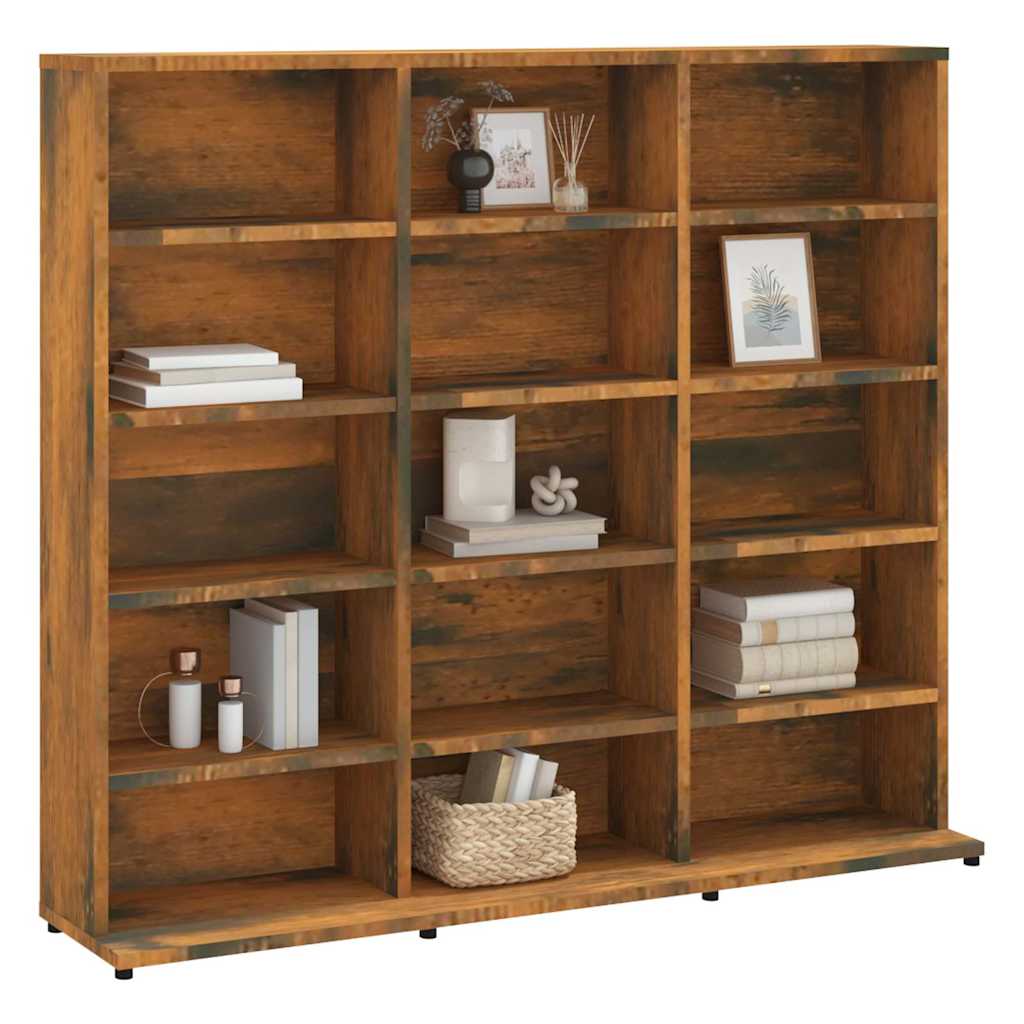 CD Cabinet Smoked Oak 100x23x89,5 cm Engineered Wood