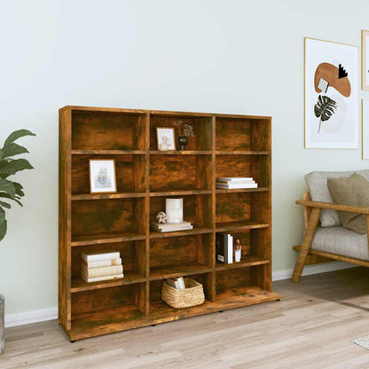 CD Cabinet Smoked Oak 100x23x89,5 cm Engineered Wood