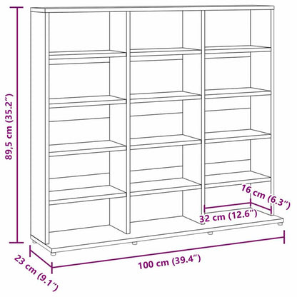 CD Cabinet Grey Sonoma 100x23x89,5 cm Engineered Wood