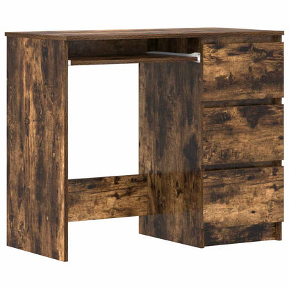 Desk Smoked Oak 90x45x76 cm Engineered Wood