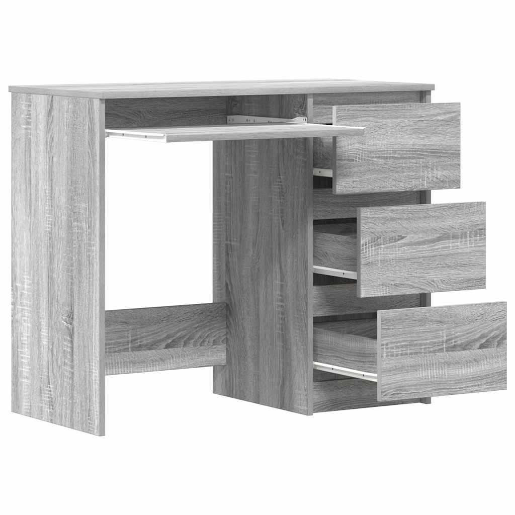 Desk Grey Sonoma 90x45x76 cm Engineered Wood