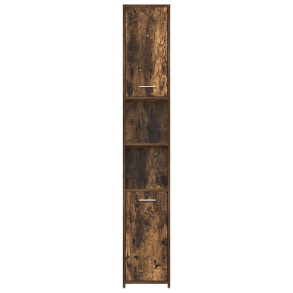 815519 vidaXL Bathroom Cabinet Smoked Oak 30x30x183,5 cm Engineered Wood