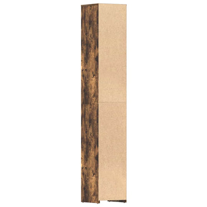 815519 vidaXL Bathroom Cabinet Smoked Oak 30x30x183,5 cm Engineered Wood