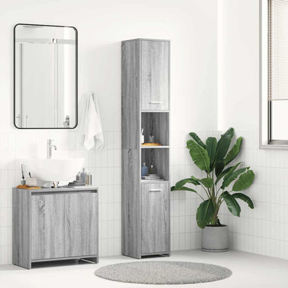 Bathroom Cabinet Grey Sonoma 30x30x183.5 cm Engineered Wood