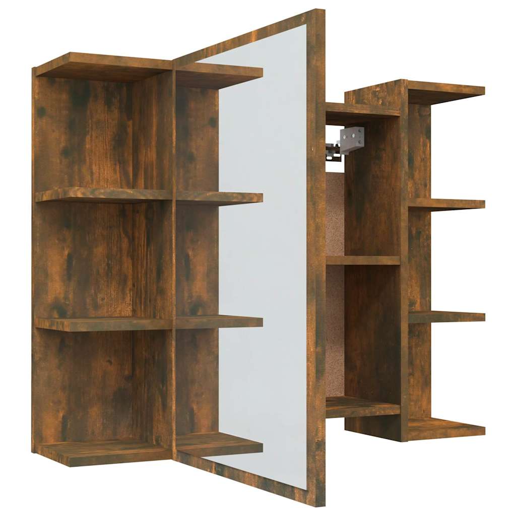 Bathroom Mirror Cabinet Smoked Oak 80x20.5x64cm Engineered Wood