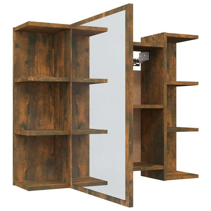 Bathroom Mirror Cabinet Smoked Oak 80x20.5x64cm Engineered Wood
