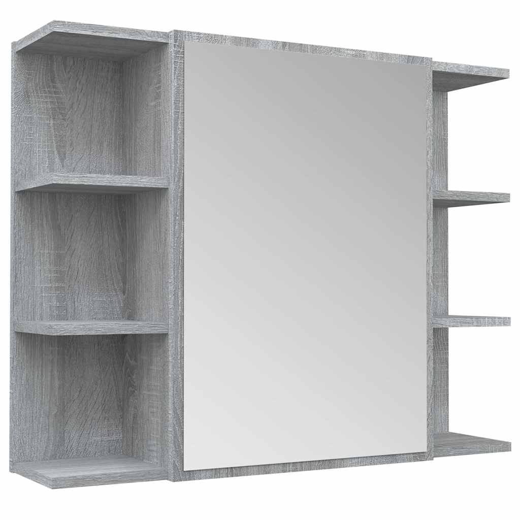 Bathroom Mirror Cabinet Grey Sonoma 80x20.5x64 cm