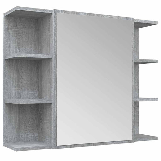 Bathroom Mirror Cabinet Grey Sonoma 80x20.5x64 cm