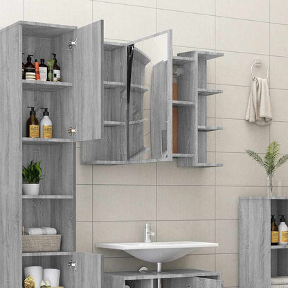 Bathroom Mirror Cabinet Grey Sonoma 80x20.5x64 cm