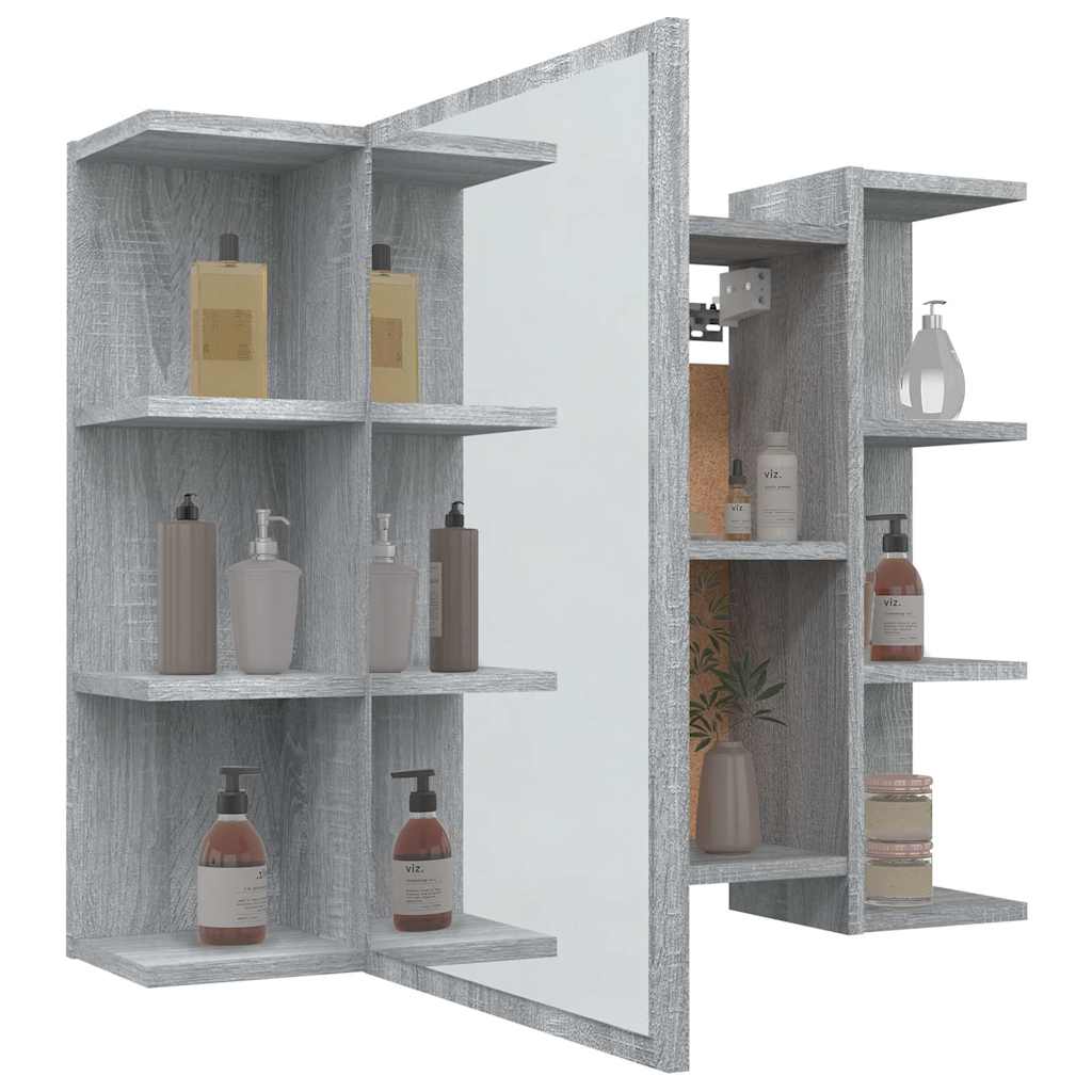 Bathroom Mirror Cabinet Grey Sonoma 80x20.5x64 cm