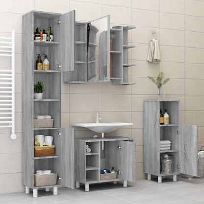 Bathroom Mirror Cabinet Grey Sonoma 80x20.5x64 cm