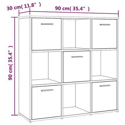 Book Cabinet Smoked Oak 90x30x90 cm Engineered Wood