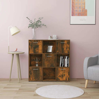 Book Cabinet Smoked Oak 90x30x90 cm Engineered Wood
