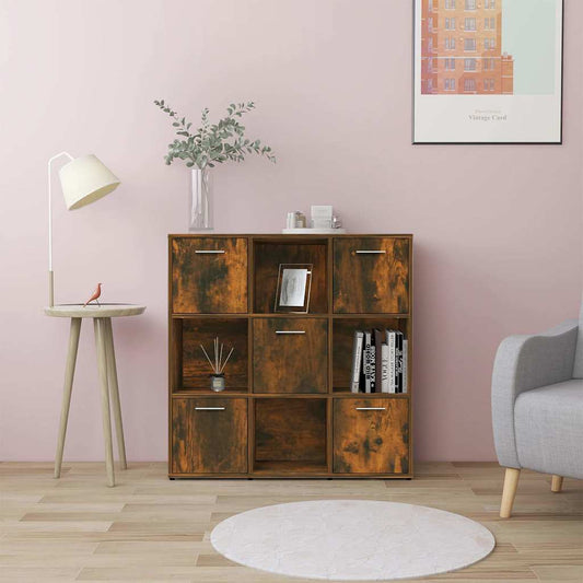 Book Cabinet Smoked Oak 90x30x90 cm Engineered Wood