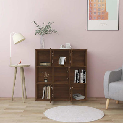 Book Cabinet Brown Oak 90x30x90 cm Engineered Wood