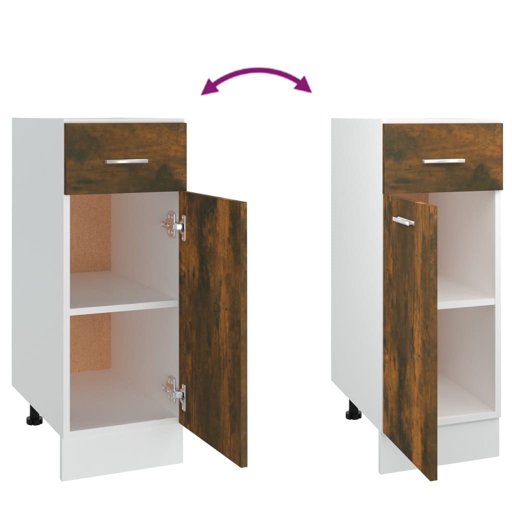 Drawer Bottom Cabinet Lyon Smoked Oak 30x46x81.5 cm Engineered Wood