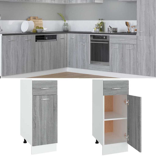 Drawer Bottom Cabinet "Lyon" Grey Sonoma 30x46x81.5 cm