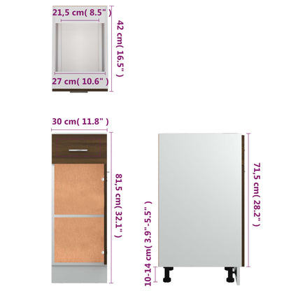 Drawer Bottom Cabinet Lyon Brown Oak 30x46x81.5 cm Engineered Wood