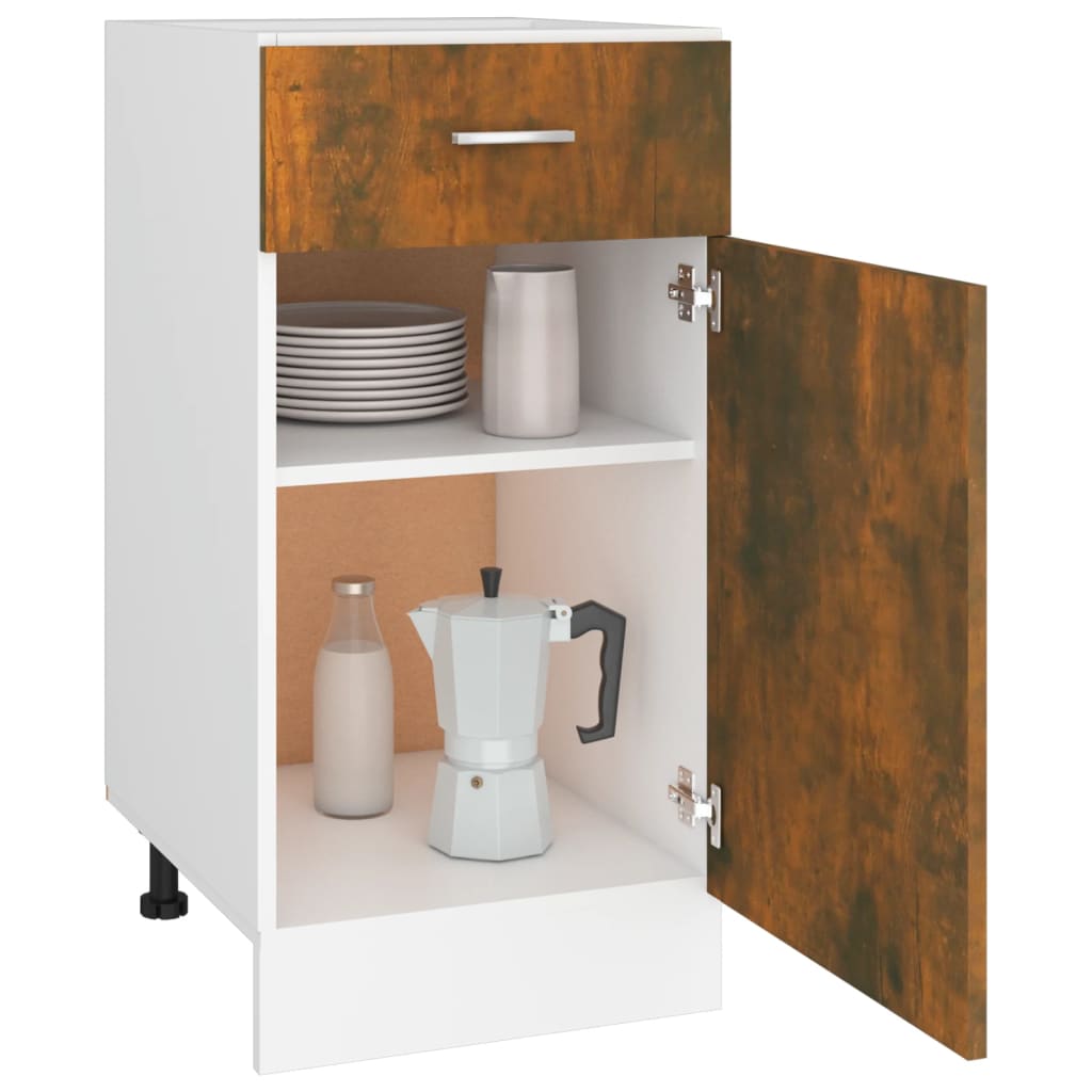 Drawer Bottom Cabinet Lyon Smoked Oak 40x46x81.5 cm Engineered Wood